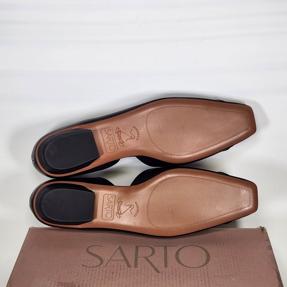 Sarto Franco Sarto Debrah Flat Women Size 8.5 Black Leather D'Orsay Square Toe - Picture 5 of 7